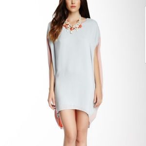 VERTIGO Womens Dress Cocoon Hi Low Colorblock Layered Short Dolman Kaftan S